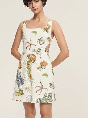 Alemais Sea ivory linen Mini Dress sz 6 (10 AU/UK) nwot